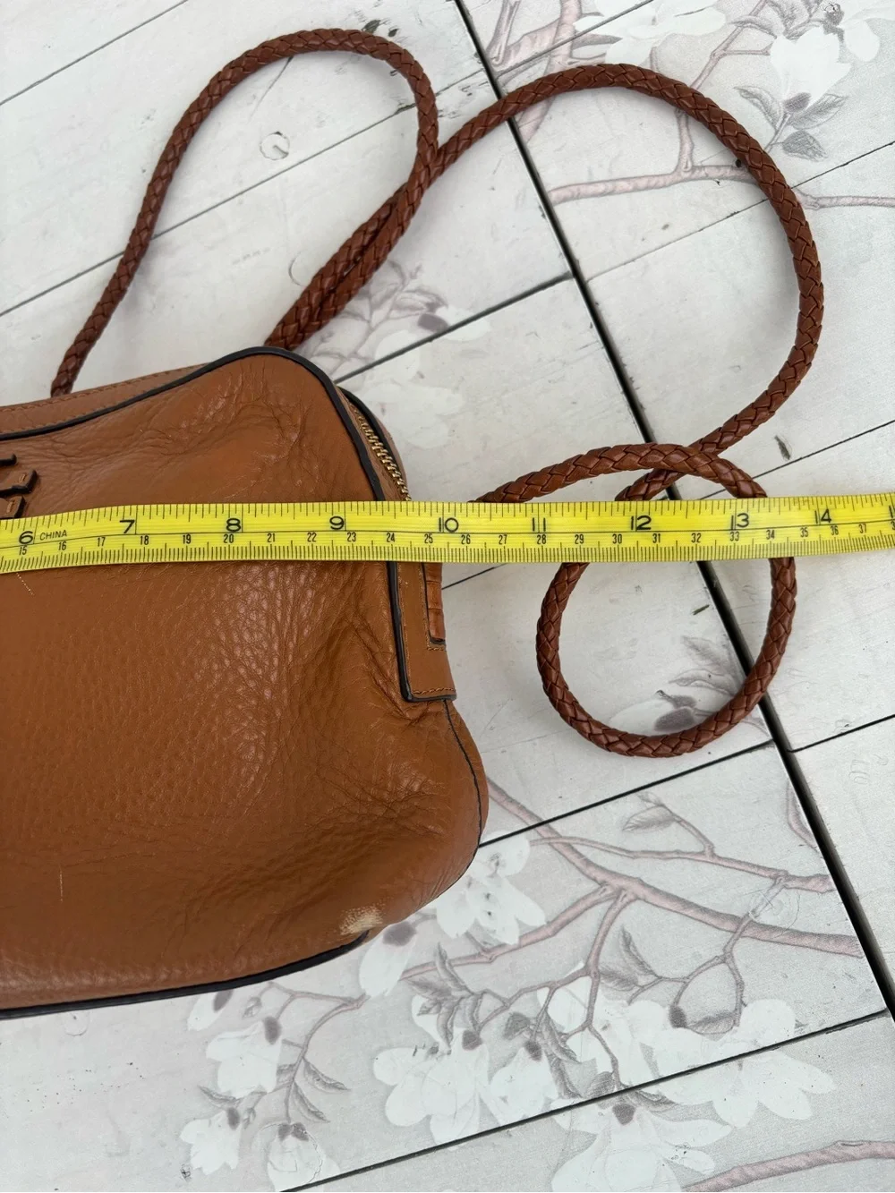Tory Burch Cognac Leather Crossbody with Tassel